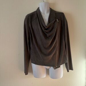 BlankNYC, faux suede Moro jacket, grey, size XL